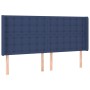 Letto a Molle con Materasso e LED Blu 160x200 cm in Tessuto