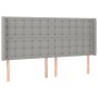 Letto a Molle Materasso e LED Grigio Chiaro 180x200 cm Tessuto