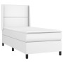 Giroletto Molle con Materasso e LED Bianco 90x200 cm Similpelle