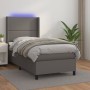 Giroletto Molle con Materasso e LED Grigio 80x200cm Similpelle