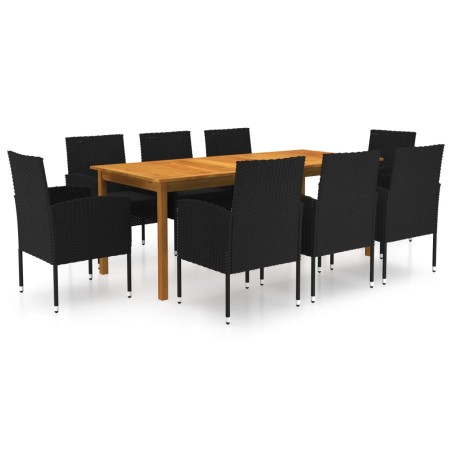 Set da Pranzo da Giardino 9 pz Nero