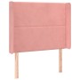 Letto a Molle con Materasso e LED Rosa 100x200 cm in Velluto