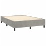 Letto a Molle Materasso e LED Grigio Chiaro 140x190 cm Velluto