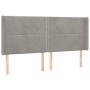 Letto a Molle Materasso e LED Grigio Chiaro 180x200 cm Velluto