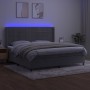 Letto a Molle Materasso e LED Grigio Chiaro 200x200 cm Velluto