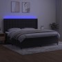 Letto a Molle con Materasso e LED Nero 200x200 cm in Velluto