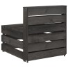 Set Salotto da Giardino 9 pz in Legno di Pino Impregnato Grigio