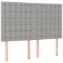 Letto a Molle Materasso e LED Grigio Chiaro 140x190 cm Tessuto