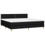 Giroletto a Molle con Materasso Nero 200x200 cm in Tessuto