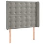 Letto a Molle Materasso e LED Grigio Chiaro 90x190 cm Velluto