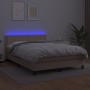 Giroletto Molle Materasso e LED Cappuccino 140x190cm Similpelle