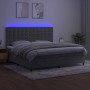 Letto a Molle Materasso e LED Grigio Chiaro 200x200 cm Velluto