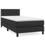 Giroletto a Molle con Materasso Nero 80x200 cm in Similpelle
