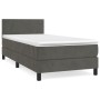 Giroletto a Molle con Materasso Grigio Scuro 80x200 cm Velluto