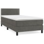 Giroletto a Molle con Materasso Grigio Scuro 90x190 cm Velluto