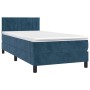 Giroletto a Molle con Materasso Blu Scuro 80x200 cm in Velluto