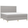 Giroletto a Molle con Materasso Grigio Chiaro160x200 cm Tessuto