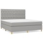 Giroletto a Molle con Materasso Grigio Chiaro180x200 cm Tessuto