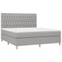 Giroletto a Molle con Materasso Grigio Chiaro180x200 cm Tessuto