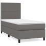 Giroletto a Molle con Materasso Grigio 90x190 cm in Similpelle