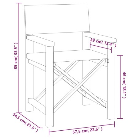 Sedie da Regista Pieghevoli 2 pz in Massello di Teak Rosso