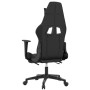 Sedia da Gaming con Poggiapiedi Nero e Grigio in Similpelle