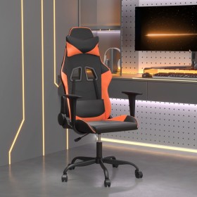 Sedia da Gaming Nero e Arancione in Similpelle