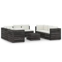 Set Salotto da Giardino con Cuscini 9pz Legno Impregnato Grigio