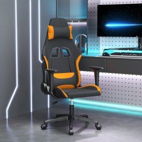 Sedia da Gaming Nero e Arancione in Tessuto