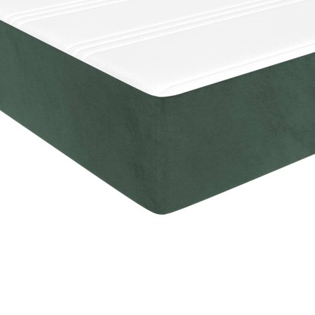 Giroletto a Molle con Materasso Verde Scuro 90x190 cm Velluto