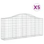 Cesti Gabbioni ad Arco 5 pz 200x30x80/100 cm Ferro Zincato