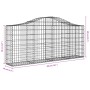 Cesti Gabbioni ad Arco 5 pz 200x30x80/100 cm Ferro Zincato