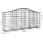 Cesti Gabbioni ad Arco 25 pz 200x30x80/100 cm Ferro Zincato