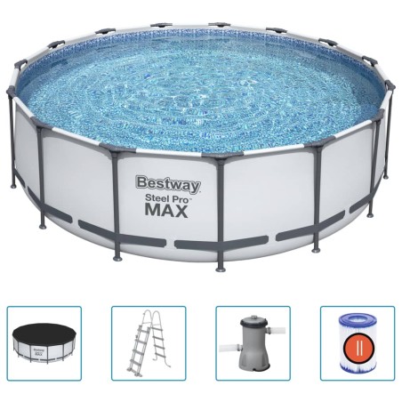 Bestway Set Piscina Rotonda Steel Pro MAX 457x122 cm