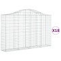 Cesti Gabbioni ad Arco 18 pz 200x30x120/140 cm Ferro Zincato