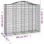 Cesti Gabbioni ad Arco 13 pz 200x50x160/180 cm Ferro Zincato