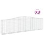 Cesti Gabbioni ad Arco 3 pz 400x30x100/120 cm Ferro Zincato