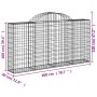 Cesti Gabbioni ad Arco 15 pz 200x30x100/120 cm Ferro Zincato