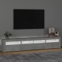 Mobile Porta TV con Luci LED Grigio Cemento 210x35x40 cm