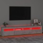 Mobile Porta TV con Luci LED Grigio Cemento 210x35x40 cm