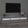 Mobile Porta TV con Luci LED Grigio Sonoma 195x35x40 cm
