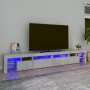 Mobile Porta TV con Luci LED Grigio Cemento 260x36,5x40 cm