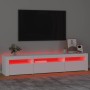 Mobile Porta TV con Luci LED Bianco 195x35x40 cm