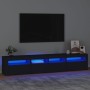 Mobile Porta TV con Luci LED Nero 210x35x40 cm