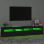 Mobile Porta TV con Luci LED Nero 210x35x40 cm