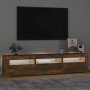 Mobile Porta TV con Luci LED Rovere Fumo 180x35x40 cm