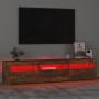 Mobile Porta TV con Luci LED Rovere Fumo 180x35x40 cm