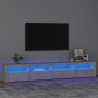 Mobile Porta TV con Luci LED Grigio Cemento 240x35x40 cm