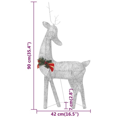 Renne di Natale 6 pz Argento Bianco Freddo in Rete