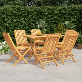 Set da Pranzo da Giardino 7 pz in Legno Massello di Teak